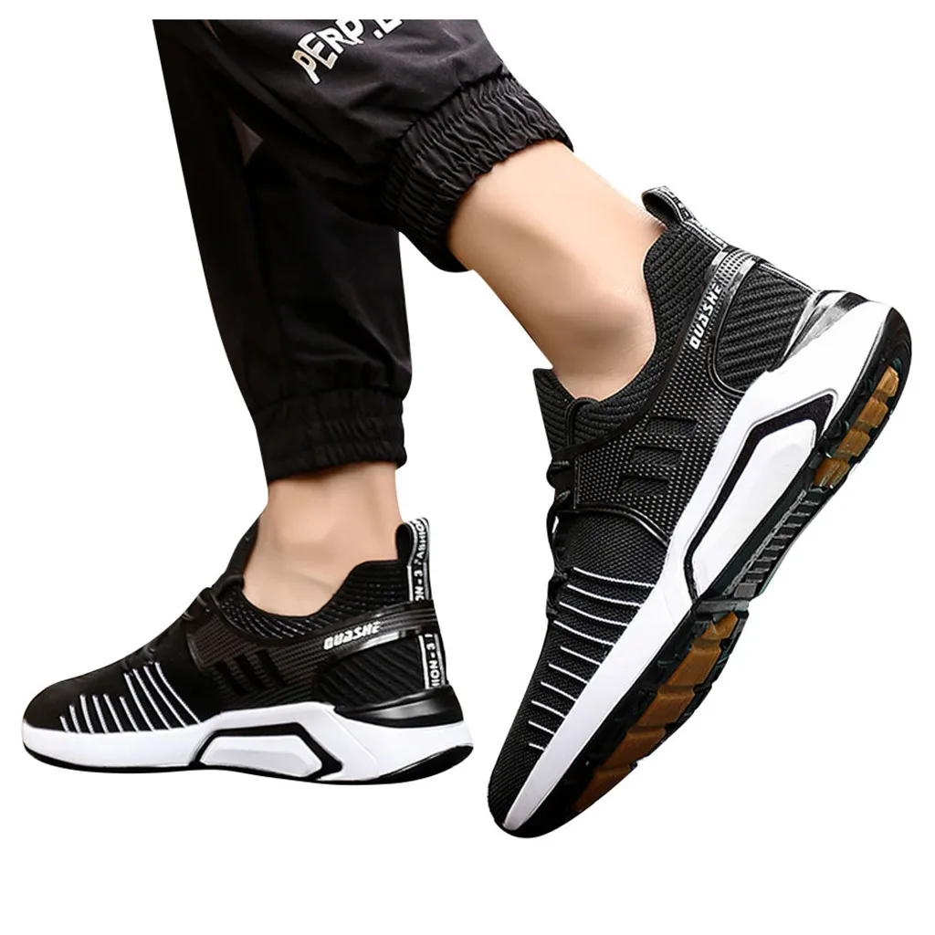 25# модные мужские кроссовки Flyknit дышащая повседневная обувь легкие Нескользящие кроссовки для бега Masculino