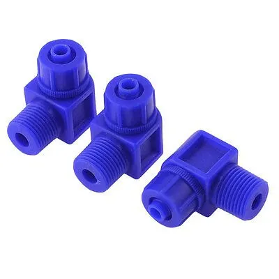 

3pcs 14mm Male Thread Dia Connector Type Blue L Shaped Plastic Fitting