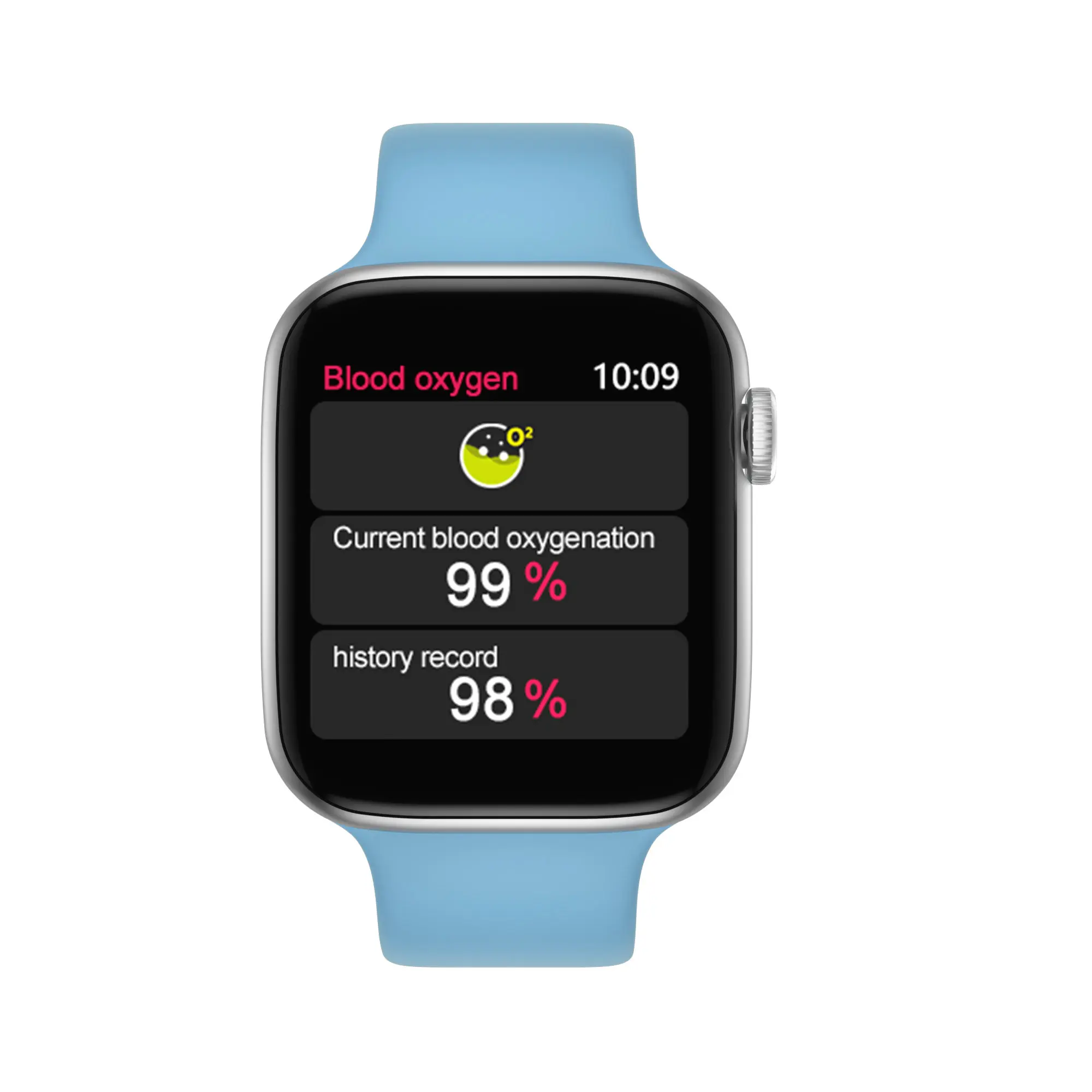 Новые смарт-часы с Bluetooth, полный сенсорный экран, 44 мм, пульсометр, кровяное давление, спортивный трекер, умные часы для Android IOS - Цвет: blue-2