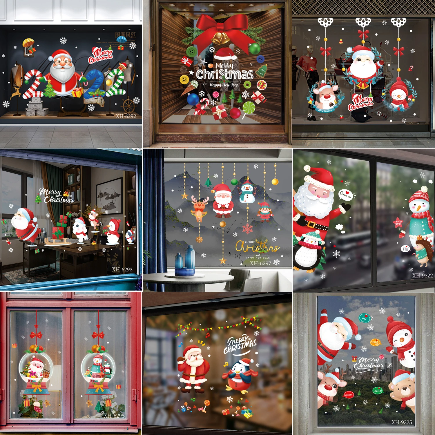 Christmas Art 2022 Snowman And Santa Reindeer Wall Stickers Merry Christmas Decorations 2022  New Year Home Decor Window Glass Decal Store Mural Art|Wall Stickers| -  Aliexpress
