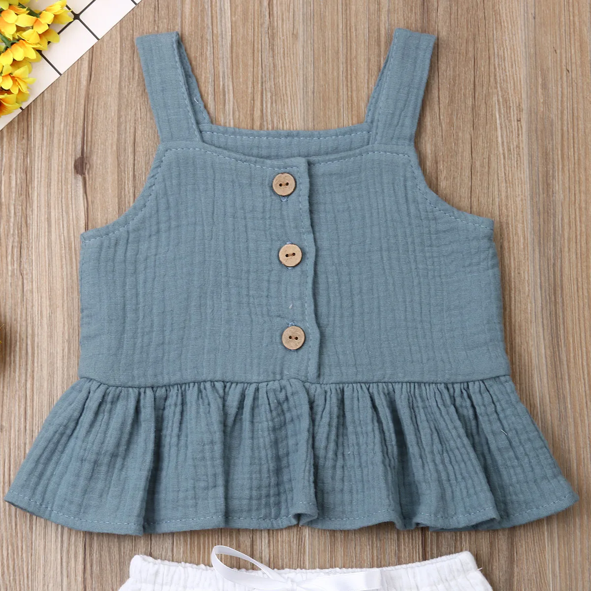 New 4Colors Summer Toddler Kids Baby Girls Cropped Tank Top Shorts Party Outfit 1-6 Years