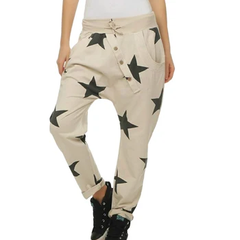 

2020 New Damen Hose casual Sports Pants Solid Color Sweatpants Print Mid Waist Harem Loose Yoga Pants Female Trousers