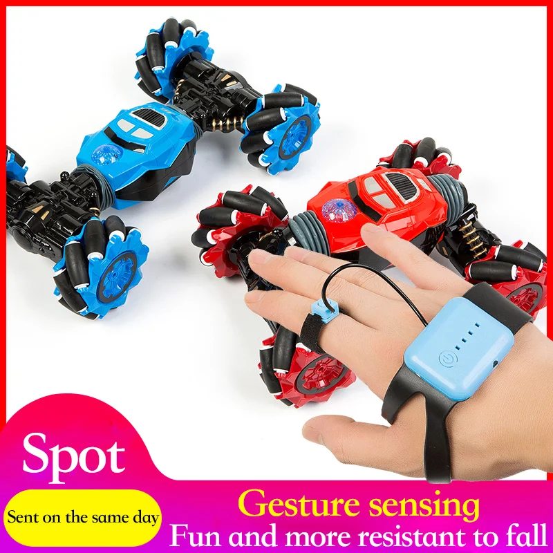 US $59.83 XKJ RC Car 4WD Radio Control Stunt Gesture Induction Twisting OffRoad Light Music Drift Toy High Speed Climbing Cars Kids Gift