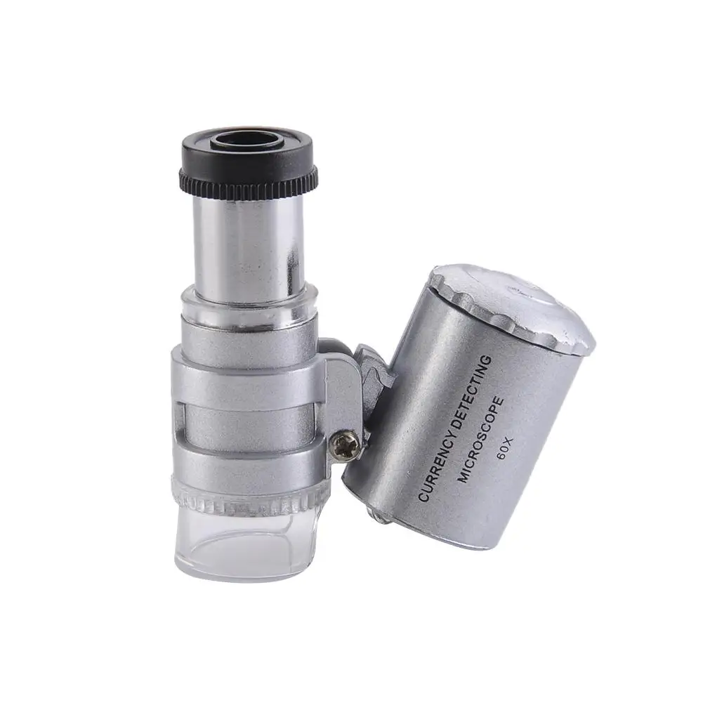 

60X Mini Currency Detector with LED Microscope Magnifying Glass 9882 with Battery