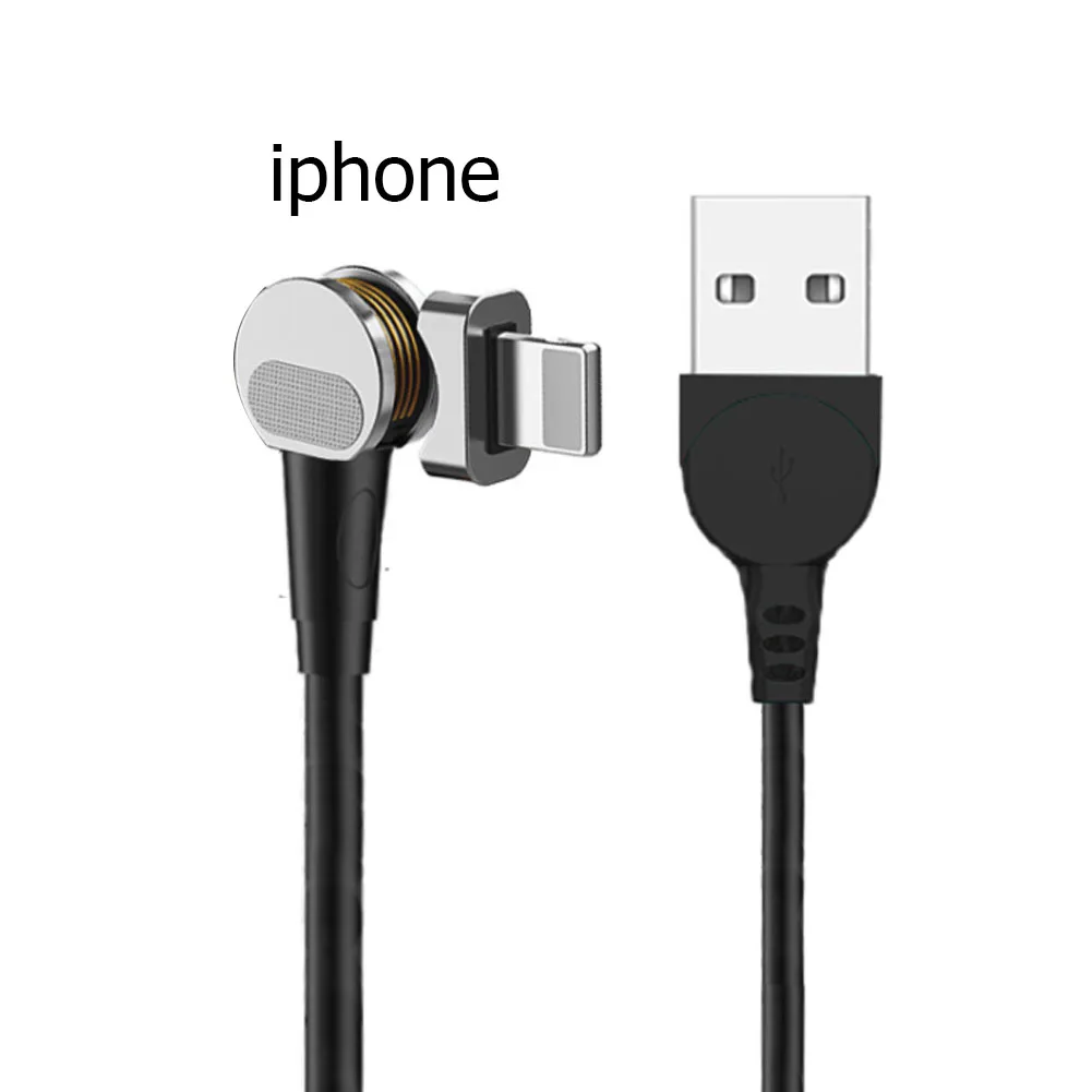 Магнитный кабель для мобильного телефона 180 градусов Lightning/type-C/Micro USB порт вращающийся USB шнур 5 В/9 В/12 В a кабель для быстрой зарядки - Цвет: For iPhone Lightning