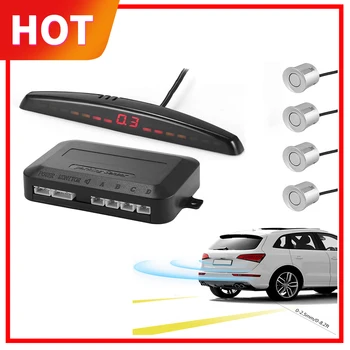 

Onever LED Display Car Parking Sensors 4 Radars Kits Monitor Detector System Automobile Security Alert System Hot Sell NEW