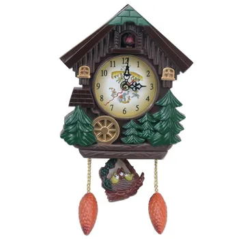 

Home Decorative Cartoon Bird Wall Clock Vintage Hanging Plastic Cuckoo Clock Living Room Craft Art Clock for Home Decoration