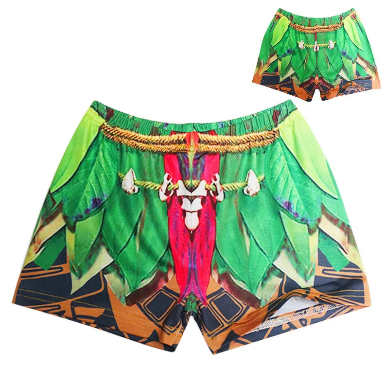 Child Ocean Boy Kids Swimming Suit Short Sleeve Moana Cosplay Maui Shirt Shorts Pants Bathing Cap Costume Swimwear