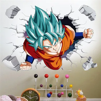 

3D vivid Dragon Ball Son Goku Character Wall Stickers for kids rooms Living Room Home Children room Decor Christmas Gifts