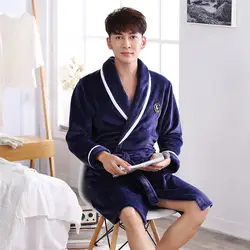 CEARPION Мужской осенне-зимний банный халат бархатный однотонный банный халат-кимоно мужской с v-образным вырезом одежда для сна, ночная