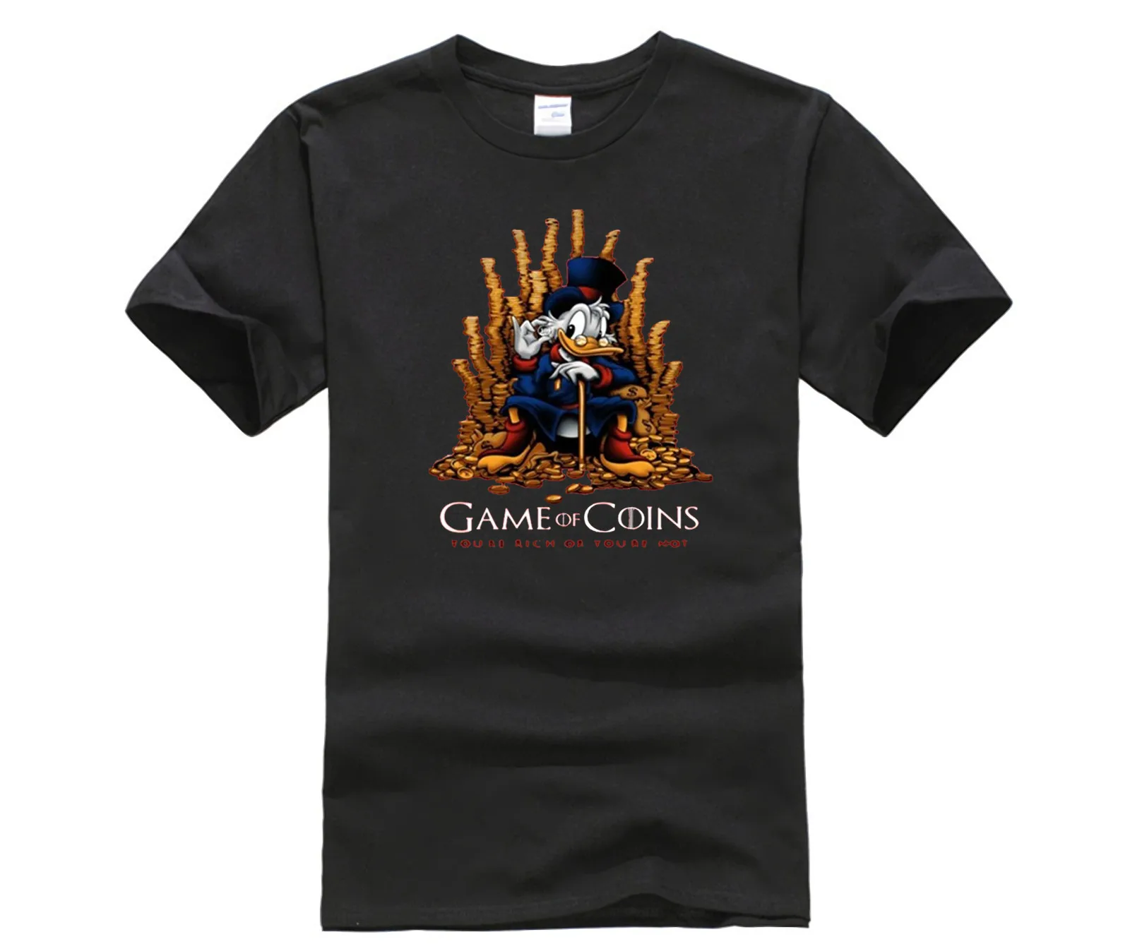 Футболки Tops Tees men 100% хлопок Game Of монеты Скрудж макдак из Ducktales Для мужчин s &amp Wo