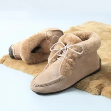 SWYIVY/зимние ботинки; зимние теплые замшевые ботинки на плоской подошве со шнуровкой; водонепроницаемые ботильоны на меху высокого качества; женская обувь на плоской подошве; большие размеры