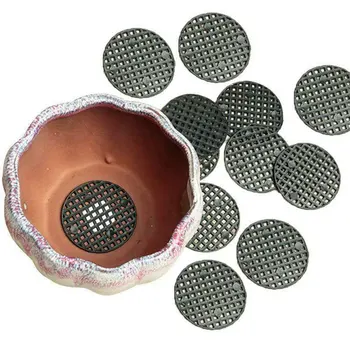 

100pcs/bag Durable Protection With Drainage Hole Bottom Grid Mat Flowerpot Mesh Pad Balcony Breathable Leakproof Accessory Home