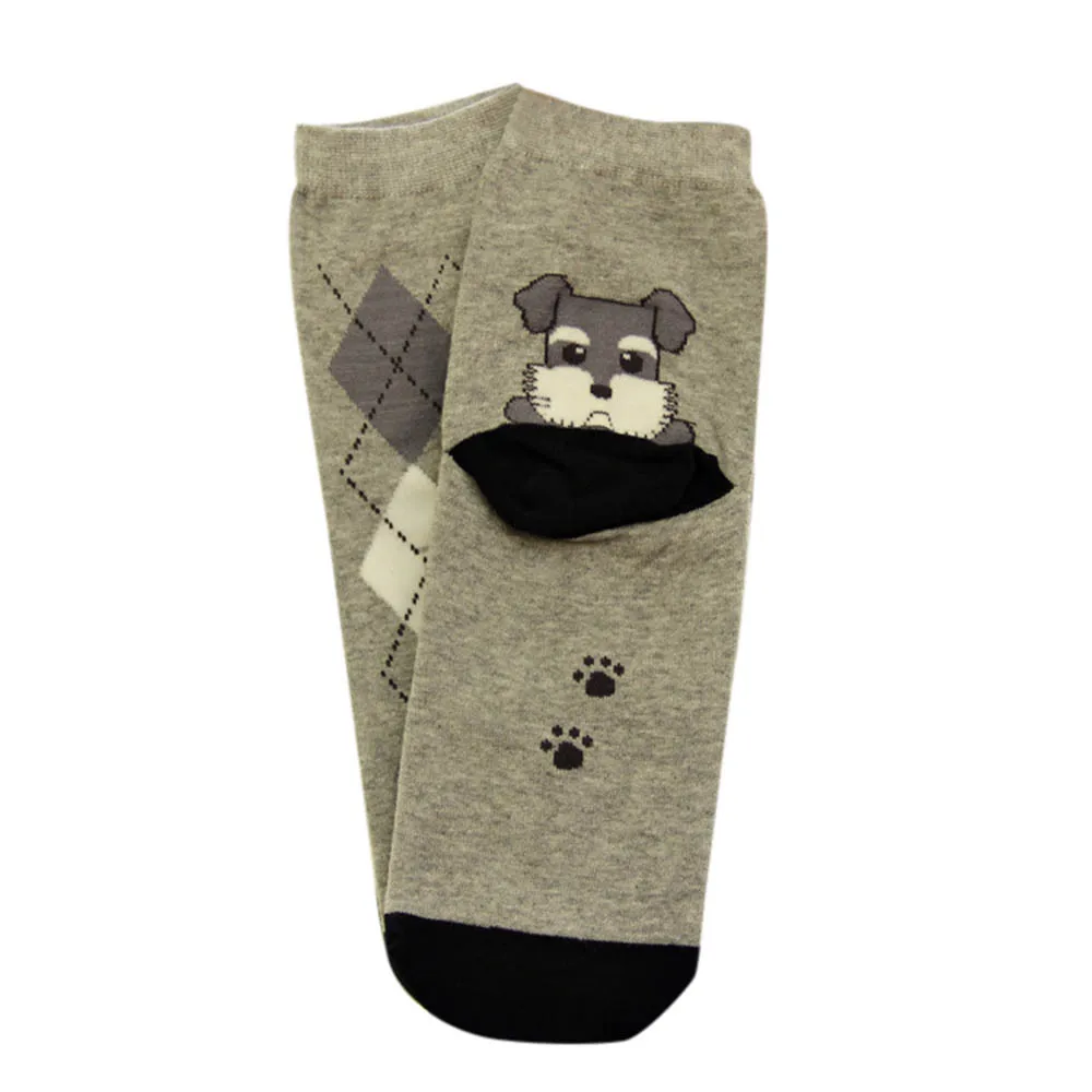 Gray Повседневные носки унисекс с рисунком кота из мультфильма; хлопковые носки; L0801 - Цвет: Gray