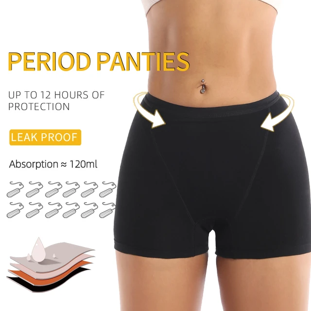 Women Period Panties Heavy Flow Absorbency Boy Shorts Underwear 4
