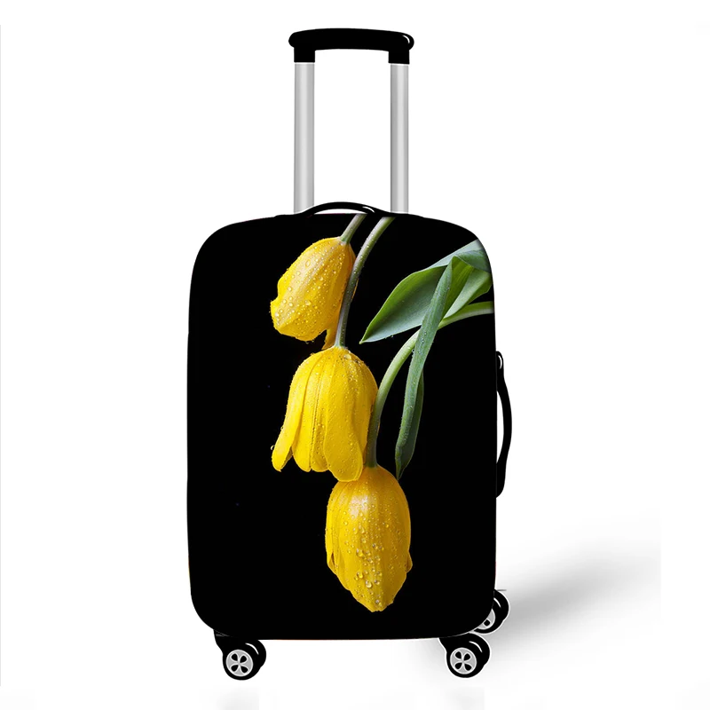 Tulips Print Luggage Cover Spring Flower Pattern Suitcase Covers High Elastic Travel Trolley Protective Organizer