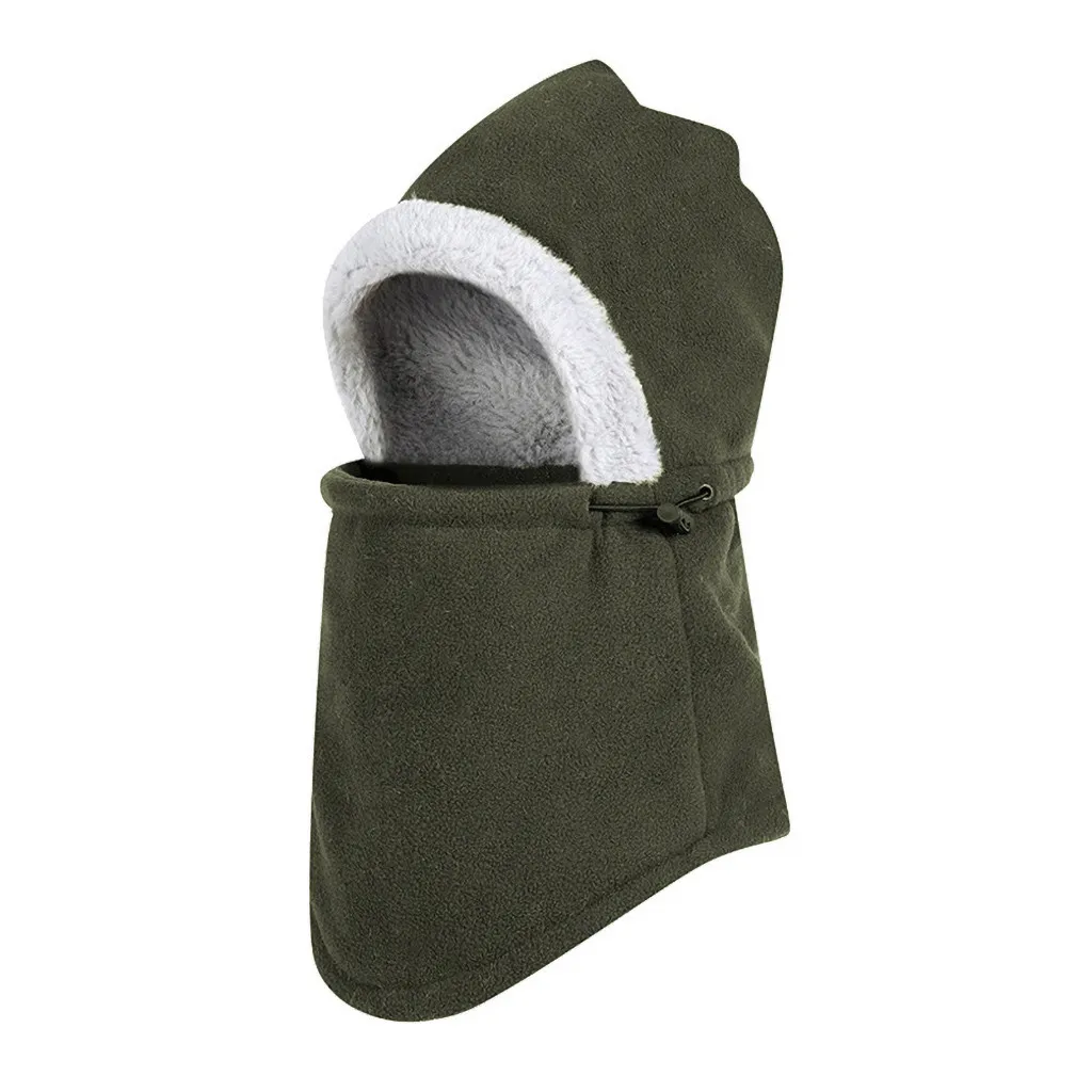 Army Green Велосипедная Кепка Лыжная зимняя ветрозащитная Кепка для спорта на открытом воздухе нагрудник холодный утолщение парик из полиэстера и флиса Полный лицевой вырез разработан - Цвет: Army Green