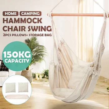 

Nordic Style White Hammock Outdoor Indoor Garden Dormitory Bedroom Hanging Chair Child Adult Swinging Safety Hammock With Pillow