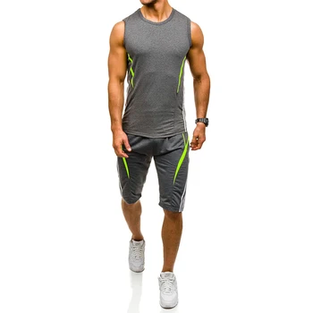 

ZOGAA High Quality Sporting Suit Men 2019 Summer New Mens Tracksuit Two Piece Set Sleeveless Sweatshirt And Pants Sports Suit