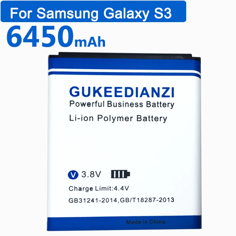 EB-L1G6LLU 6450 мАч Сменный аккумулятор для телефона samsung Galaxy S3 SIII i9300 i9300i i9305 i9301 i9118 литий-ионные полимерные аккумуляторы