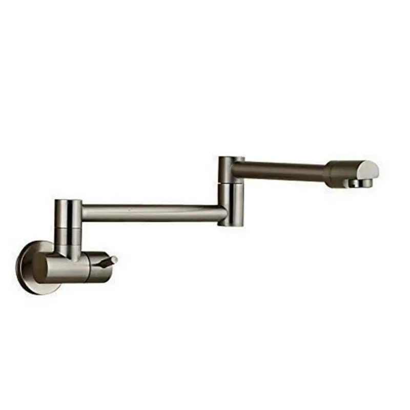 Free Shipping Brushed Nickel Finish Kitchen Sink Faucet Wall Mount