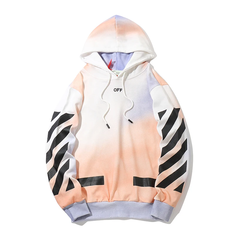 Rendering Gradient 19ss Off-White OW, для мужчин и женщин, для влюбленных, Осень-зима, хлопок, модная уличная куртка с капюшоном, толстовка с капюшоном