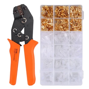 

601Pcs Bare Plug Spring Gold with Sheath Cold Clamp Spring Terminal Cold Clamp Wire Connector Crimp Boxed Kit