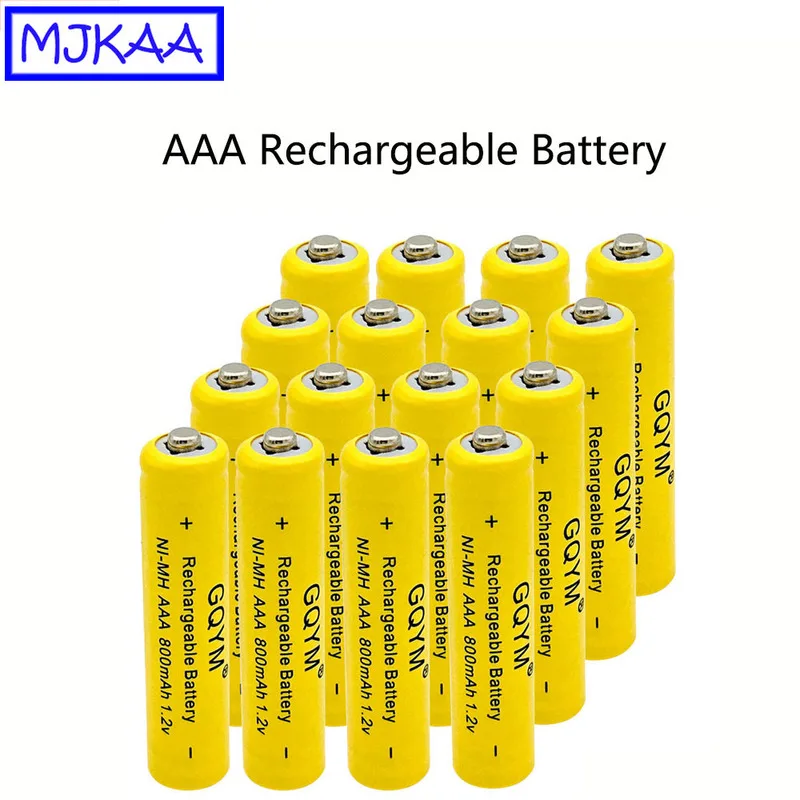 MJKAA 10 20 шт. AAA 1 2 в Ni MH 800 мАч перезаряжаемая батарея 3A желтые батареи для пультов