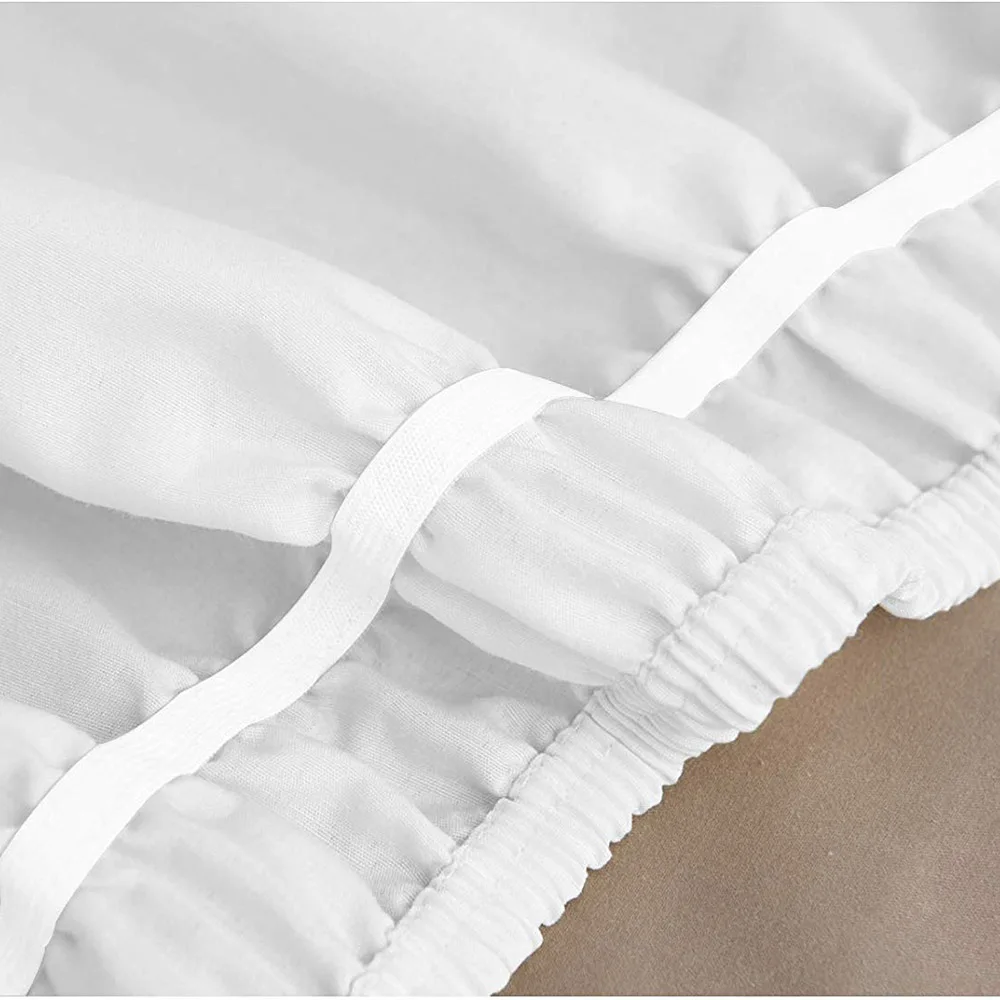 Эластичная юбка для кровати с оборками, легко снимается, устойчива к выцветанию, однотонные юбки для кровати, качественная ткань для отелей