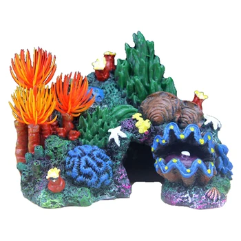 

Aquarium Decoration Artificial Coral Accessories Colorful Simulation Landscape Cave Sleep Rest Fish Tank Rock Mountain Non Toxic