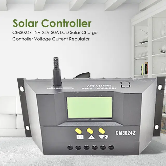 Solar CM3024Z PWM Laderegler 30A – 12V/24V Automatisch, LCD-Display, Überwachungsfunktion Für Solaranlagen