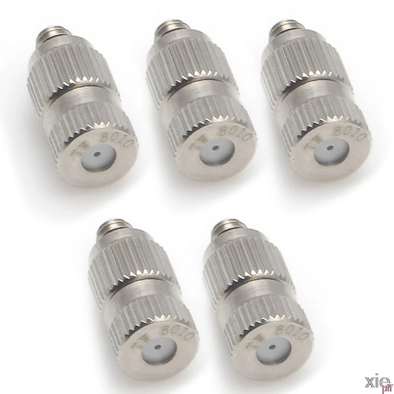 5pcs 2-section Fine Brass Misting Nozzles for Cooling System( 0.80mm) New