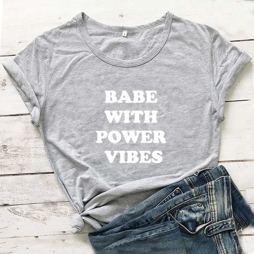 Забавная футболка Baba with Power Vibes женские топы белая хлопковая Женская Повседневная