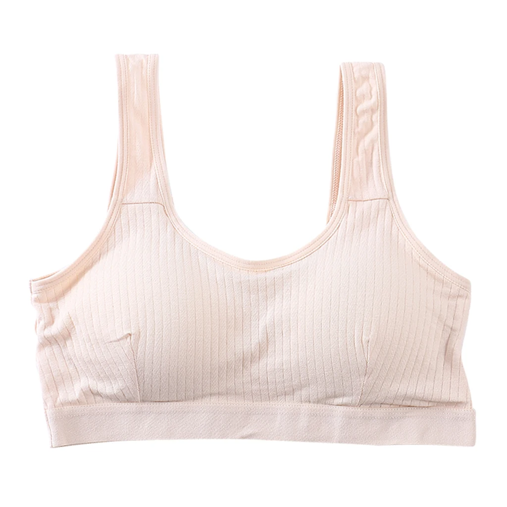 Girl's Seamless Puberty Bra Yoga Tank Top Wireless Cotton Bralette Teenager Bra Training Bra Children Kids Underwear Clothing