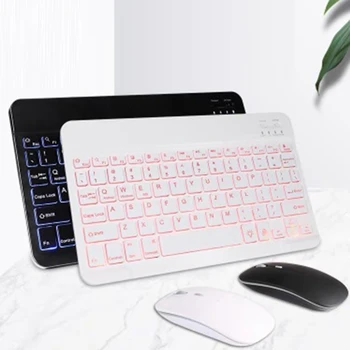 

1Pc 9.7" Wireless Ultra Slim Aluminum Russian Spanish Bluetooth Keyboard Chocolate Keycap Built-in Battery Rechargeable