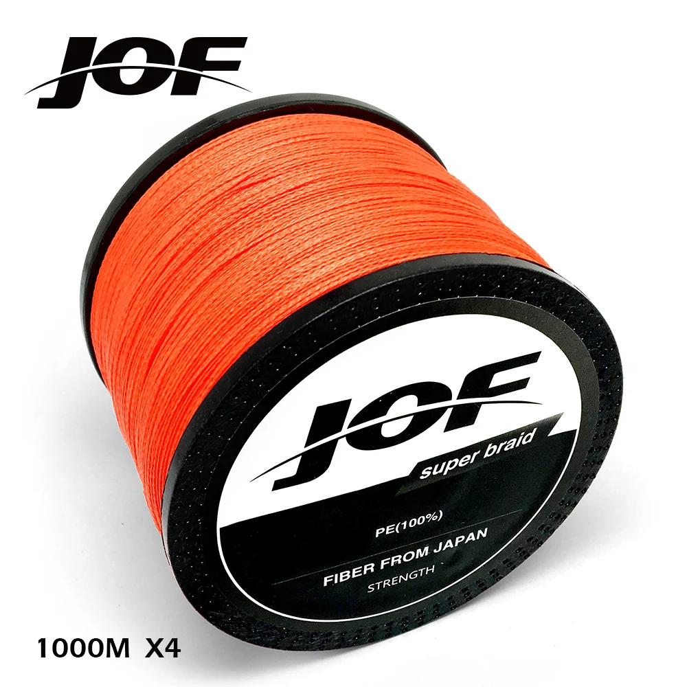 Новинка JOF 1000 м многофиламентная рыболовная леска 100% ПЭ плетеная 4 нити для ловли