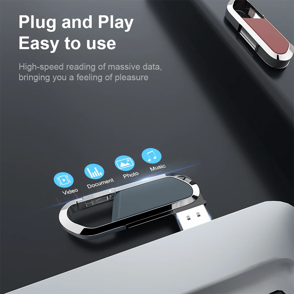 Velocidade Usb 2.0 Pen Drive Metal Keychain Flash Drive para Tablet pc 8gb 16gb 32gb 64gb 128gb Alta - Imagem 2