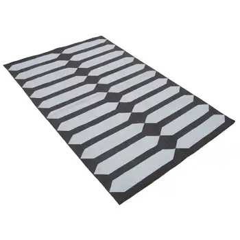 

108x167 Cm Brown Handmade Dhurrie Rug-4x5 Ft