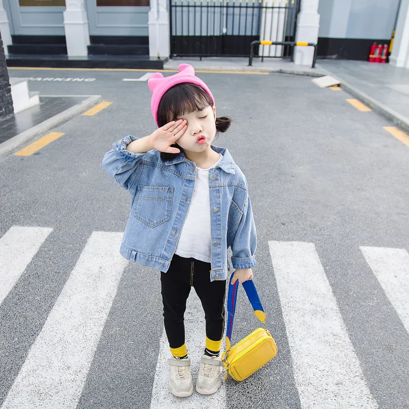 

2019 New Style Girls' Jean Jacket Little Girl Autumn Clothing Small CHILDREN'S Cowboy Clothing Children Western Style Baby Autum
