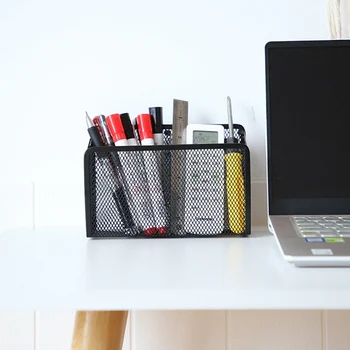 

Metal Wire Mesh Magnetic Basket Storage Box Pen Pencil Makeup Organizer Kitchen Whiteboard Refrigerator Storage Magnetic Basket