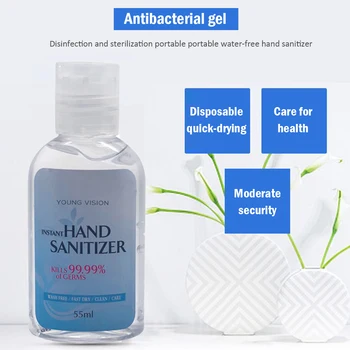 

55ml Portable Disinfection Hand Sanitizer Wash-free Disinfection Antibacterial Hand Gel Disposable Hand Sanitizer Gel Fast Dry
