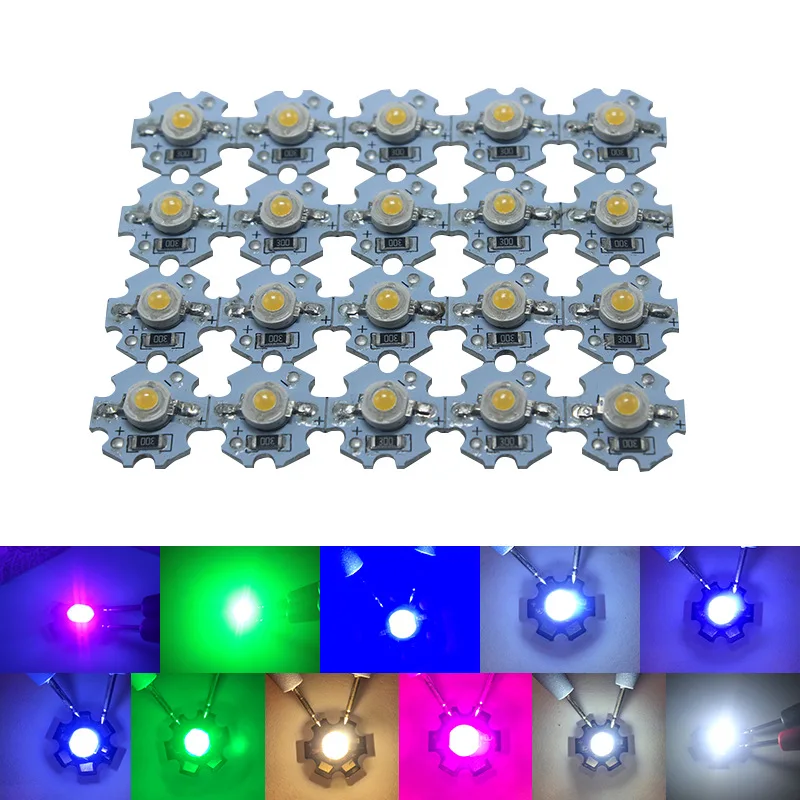 1 Вт led светодиодные лампы высокой мощности бусины потока зеленый сине-белые