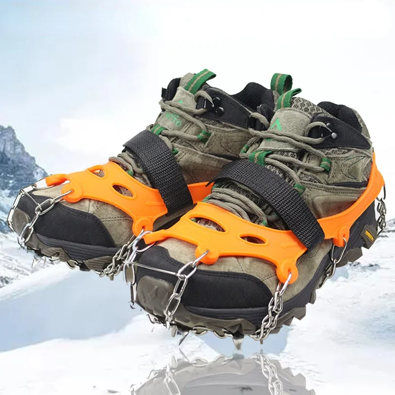 18/19/23/24 Teeth Climbing Crampons Traction Cleats Stainless Steel Anti-Slip Grips Ice Snow Shoes Boots Winter Walking | Спорт и