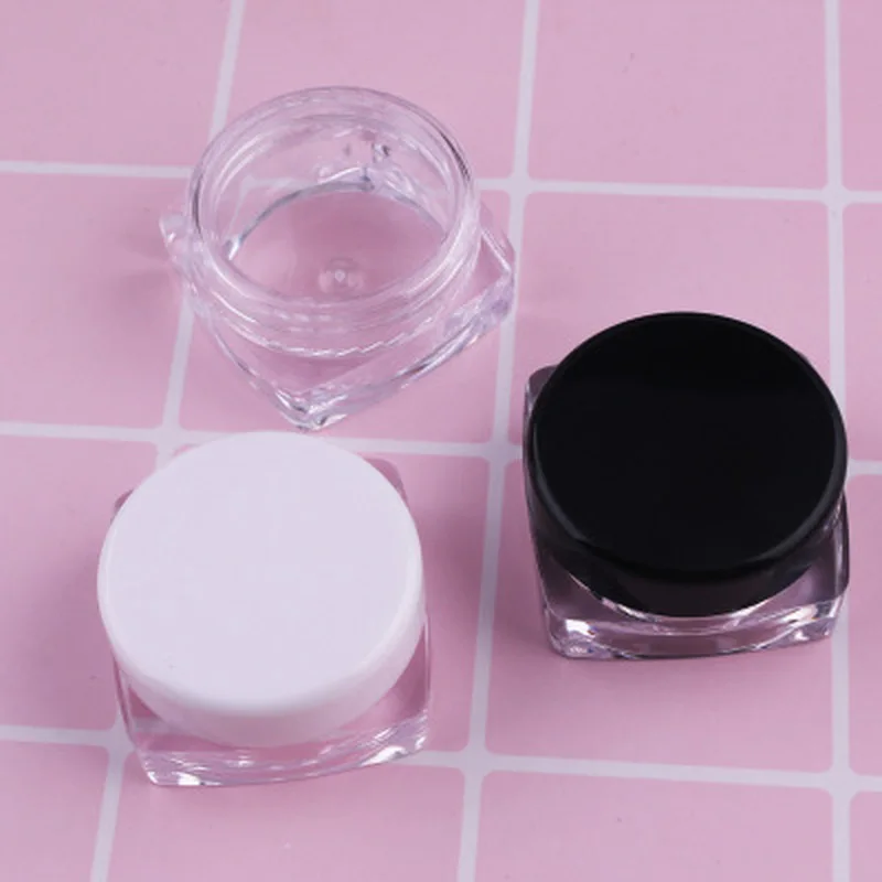 

10Pcs 5ml Mini Cosmetic Portable Empty Cream Jar Pot Eyeshadow Makeup Cosmetic Container Plastic Bottle Black Beauty Health
