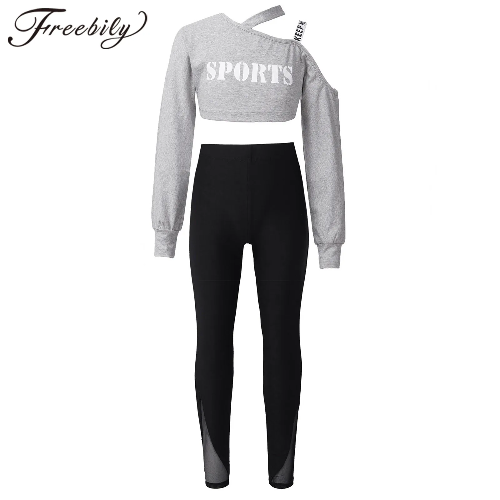 Yoga Set Spring Autumn Kids Tracksuit Girls Sports Clothes Crop Tops