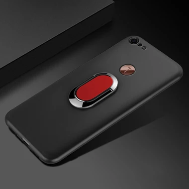 Чехол на телефон Smartisan nut Pro 2, роскошный чехол 5,99 дюйма, мягкий черный пластик, металлическое кольцо на палец, чехол для Smartisan U3 Pro - Цвет: Красный