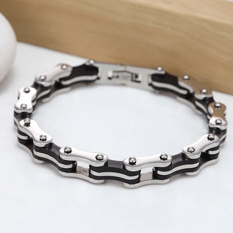 New Design Punk Stainless steel Bracelet For Man Motorcycle Bike Bicycle Chain Jewelry Bangle Popular style Friendship Gift