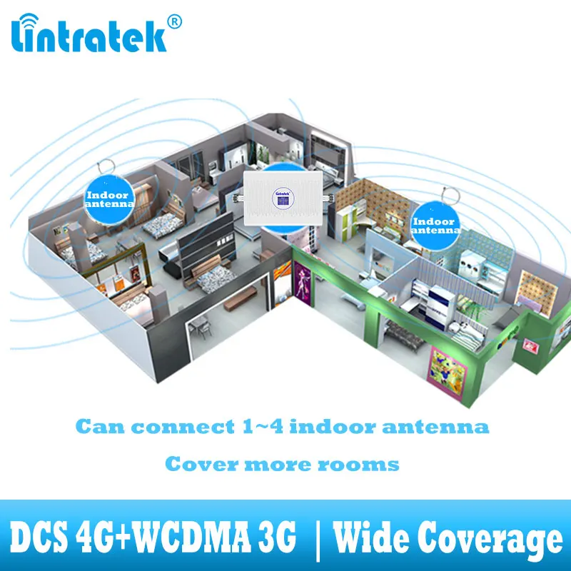Lintratek сотовый интернет-усилитель связи 3g 4g сетевой усилитель сигнала wcdma повторитель DCS lte 1800 umts 2100