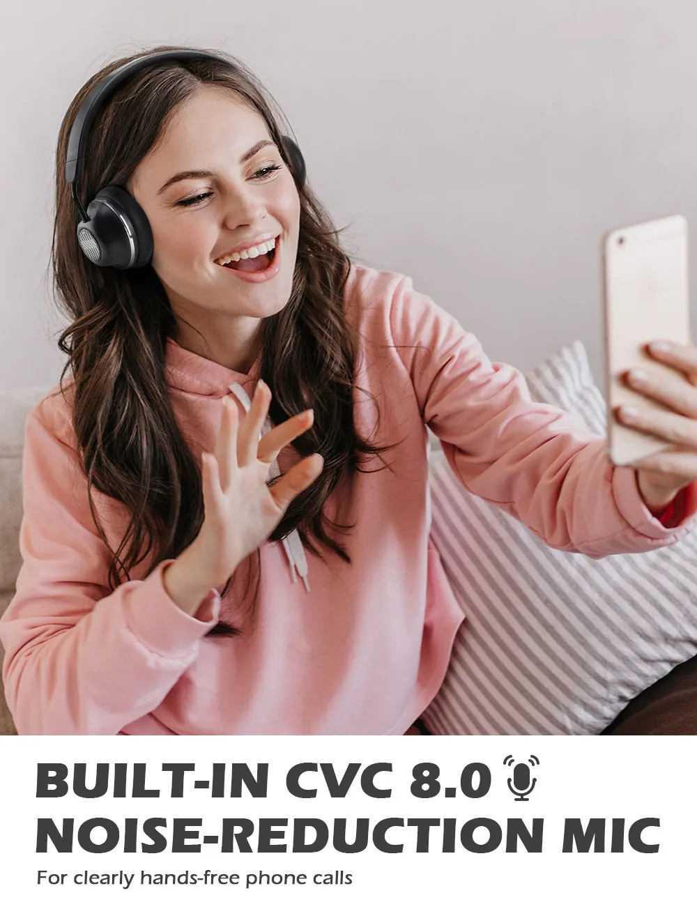 SuperEQ  ANC Wireless Headphones Bluetooth 5.0 Headphone with Mic On Ear Deep Bass Stereo HiFi  Wireless Earphones S2