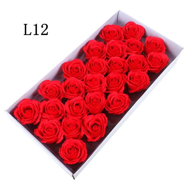 25-50 шт./компл. 3 Размер s/m/l мыло розы Искусственные цветы Высокое качество; для свадьбы украшение дома аксессуары для ванной комнаты Роза Цветок голова - Цвет: L12